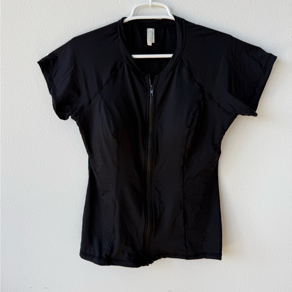 Sea Level Zip-Up Short Sleeve Rashguard Top